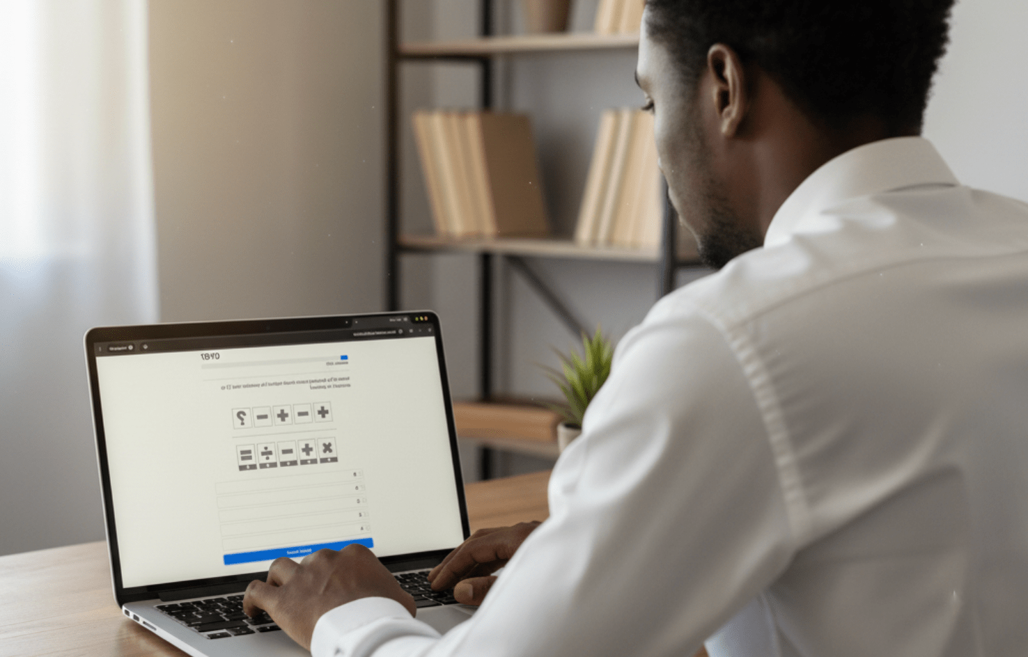 Person thinking and solving problems